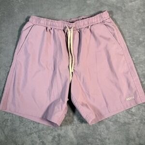BN3TH Agua Volley 2n1 Lined Swim Shorts 7" Inseam Pink Zip Pocket Men's Small
